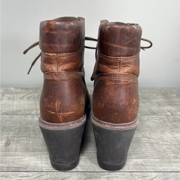 Timberland A1KDP Kellis Ankle Brown Leather Wedge Women’s Boots Booties Size 7 - Picture 6 of 9